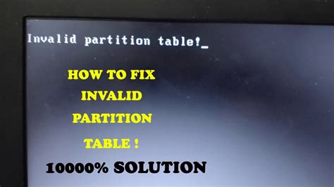 partition table invalid